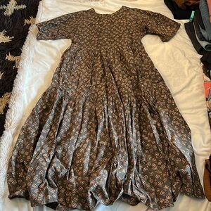 Christy Dawn Theo Dress in Grey Poppy Cotton Size XS